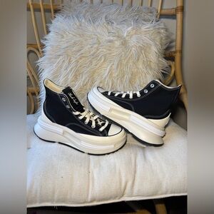 Converse Run Star Legacy CX Hi Top Shoe, A00869C Black/Egret/White